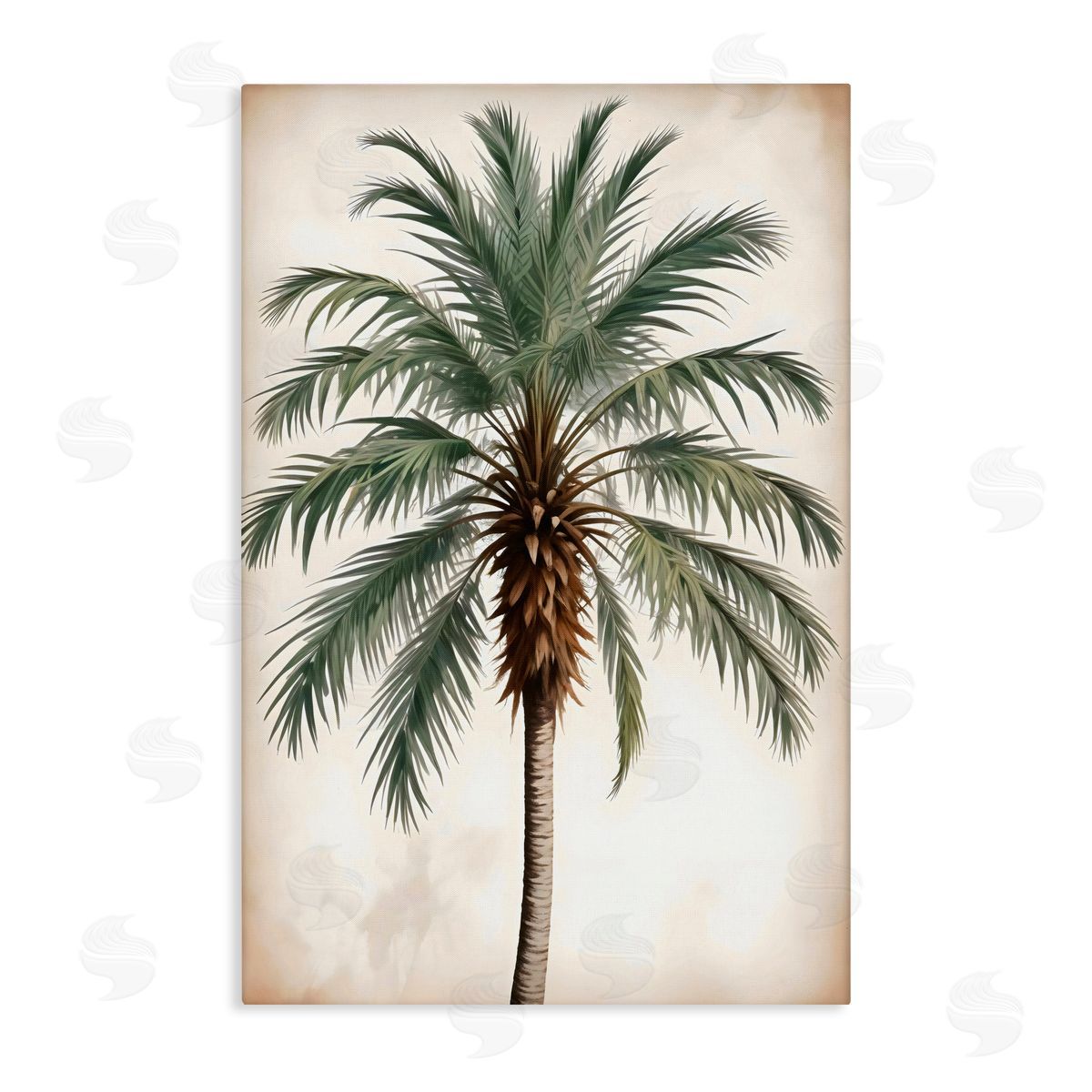 LSR Design Studio Centered Feathered Palm Canvas Wall Art Print