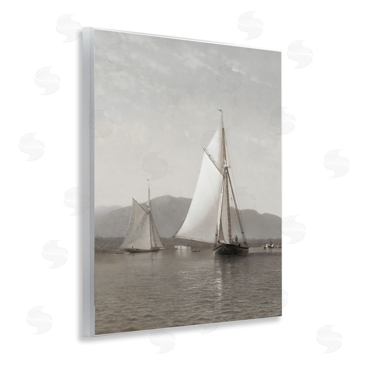 Riley B Soft Vintage Coastal Boat Wall Plaque Art Print