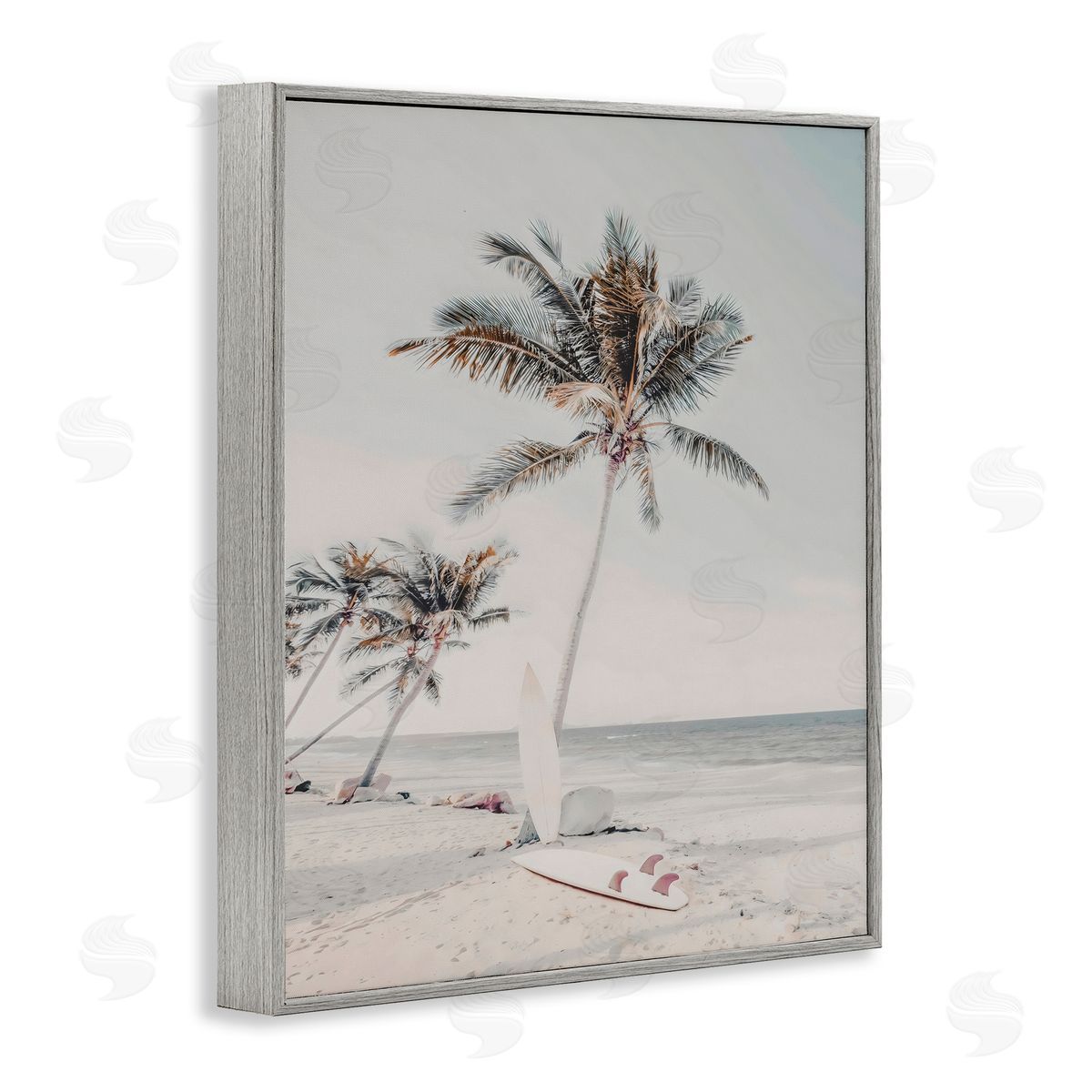 LSR Design Studio Taking A Rest Palm Tree Gray Framed Giclee Art Print