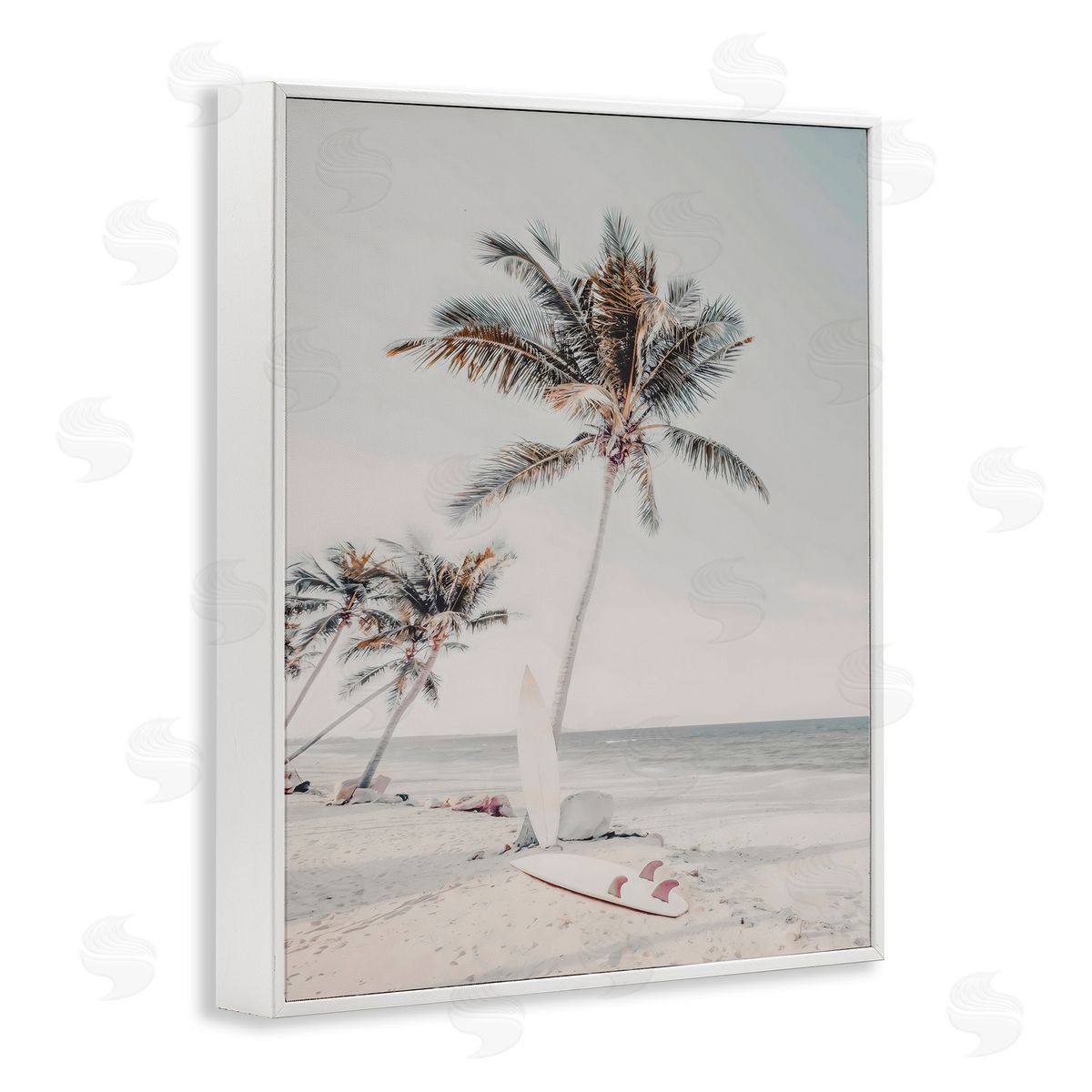 LSR Design Studio Taking A Rest Palm Tree White Frame Giclee Art Print