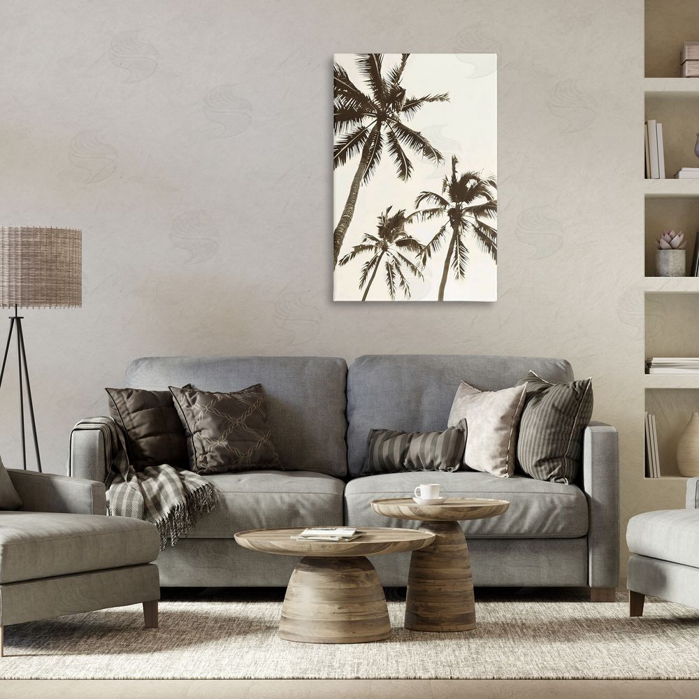 LSR Design Studio Classic Palm Trees Silhouette Printed Wall Art in Room