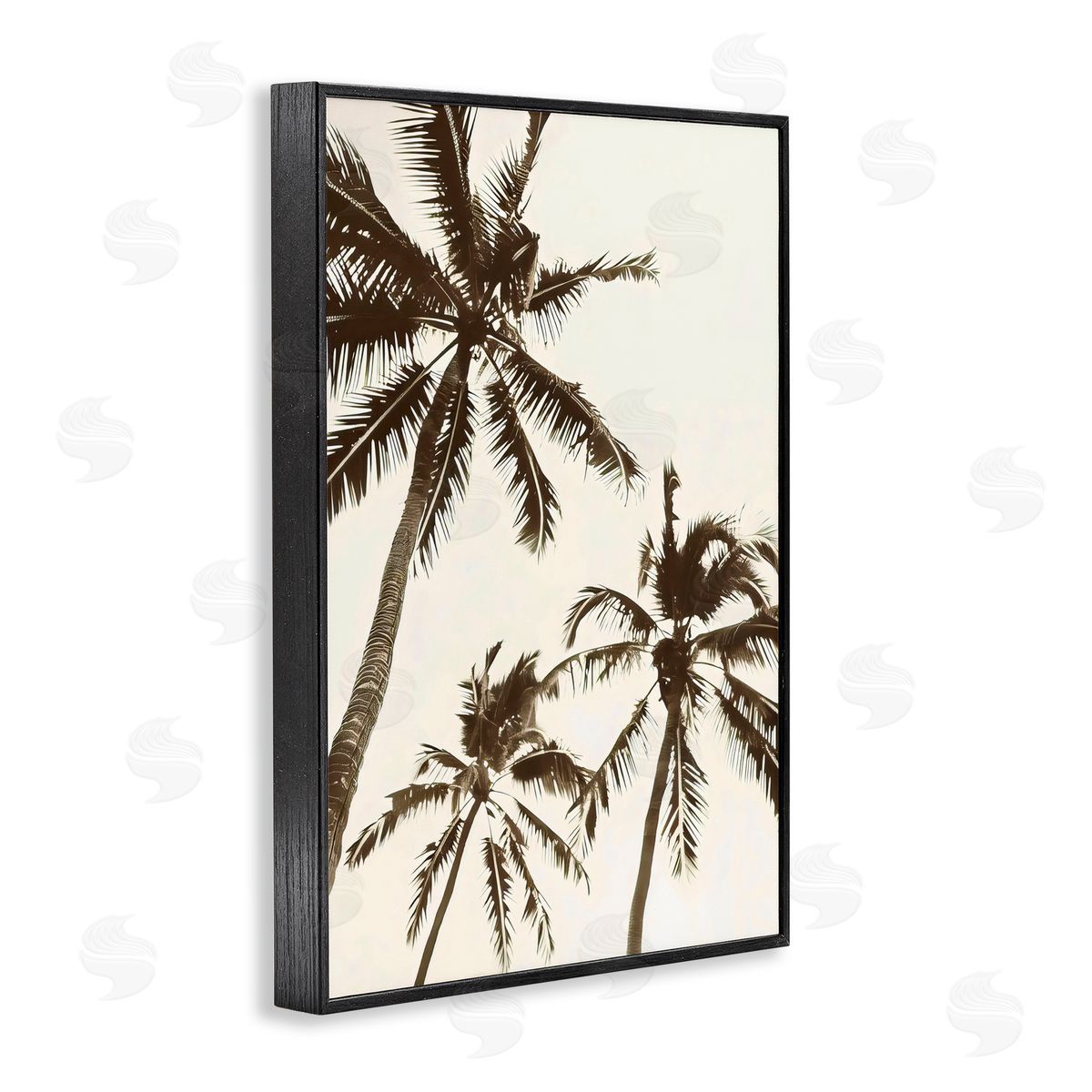 LSR Design Studio Classic Palm Trees Silhouette Black Framed Giclee Art Print