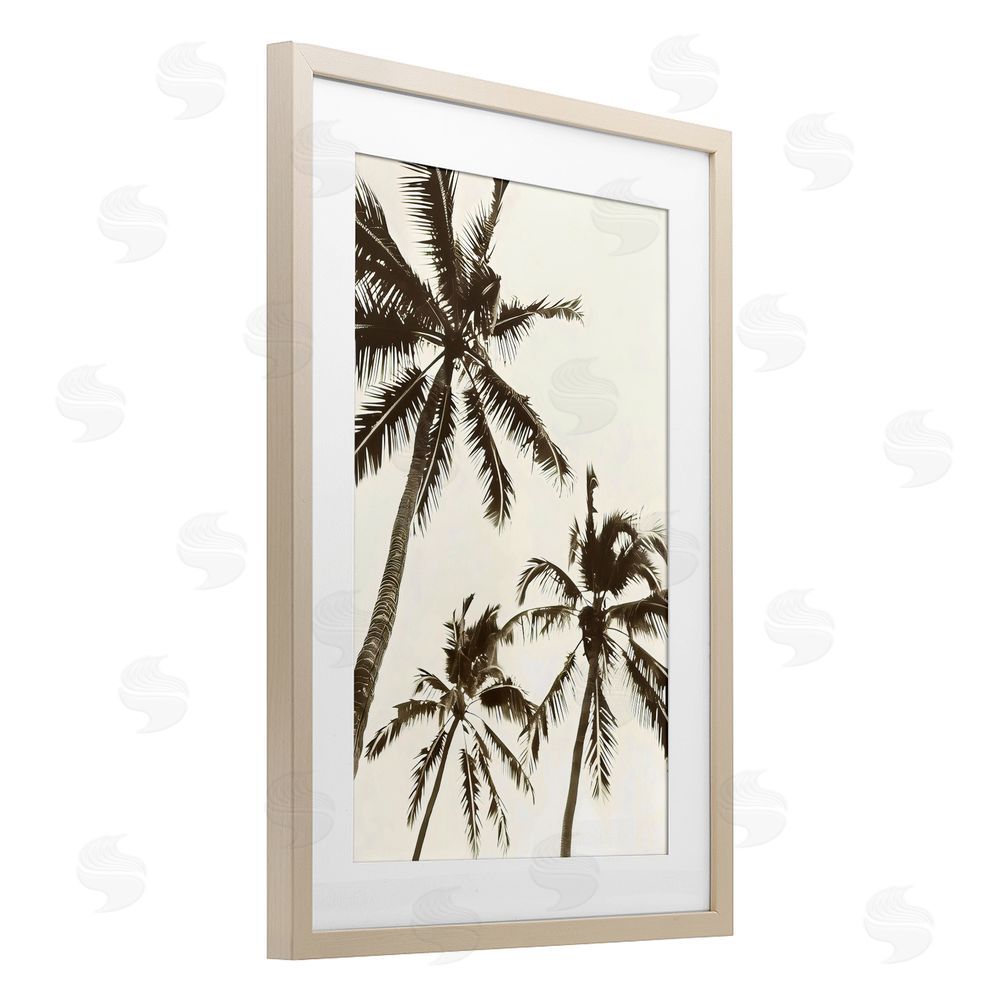 LSR Design Studio Classic Palm Trees Silhouette Birch Framed Print Under Glass Art