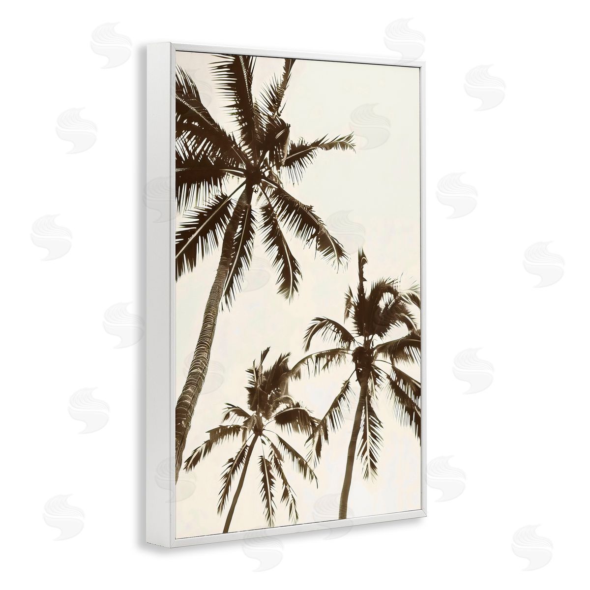 LSR Design Studio Classic Palm Trees Silhouette White Frame Giclee Art Print