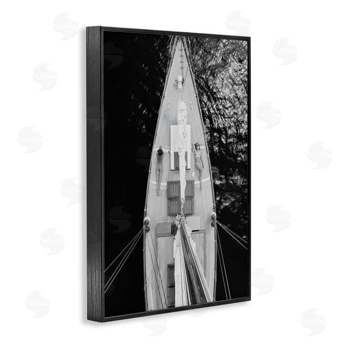 LSR Design Studio Sailboat Dream Aerial View Black Framed Giclee Art Print