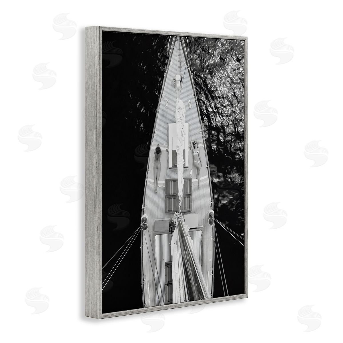 LSR Design Studio Sailboat Dream Aerial View Gray Framed Giclee Art Print