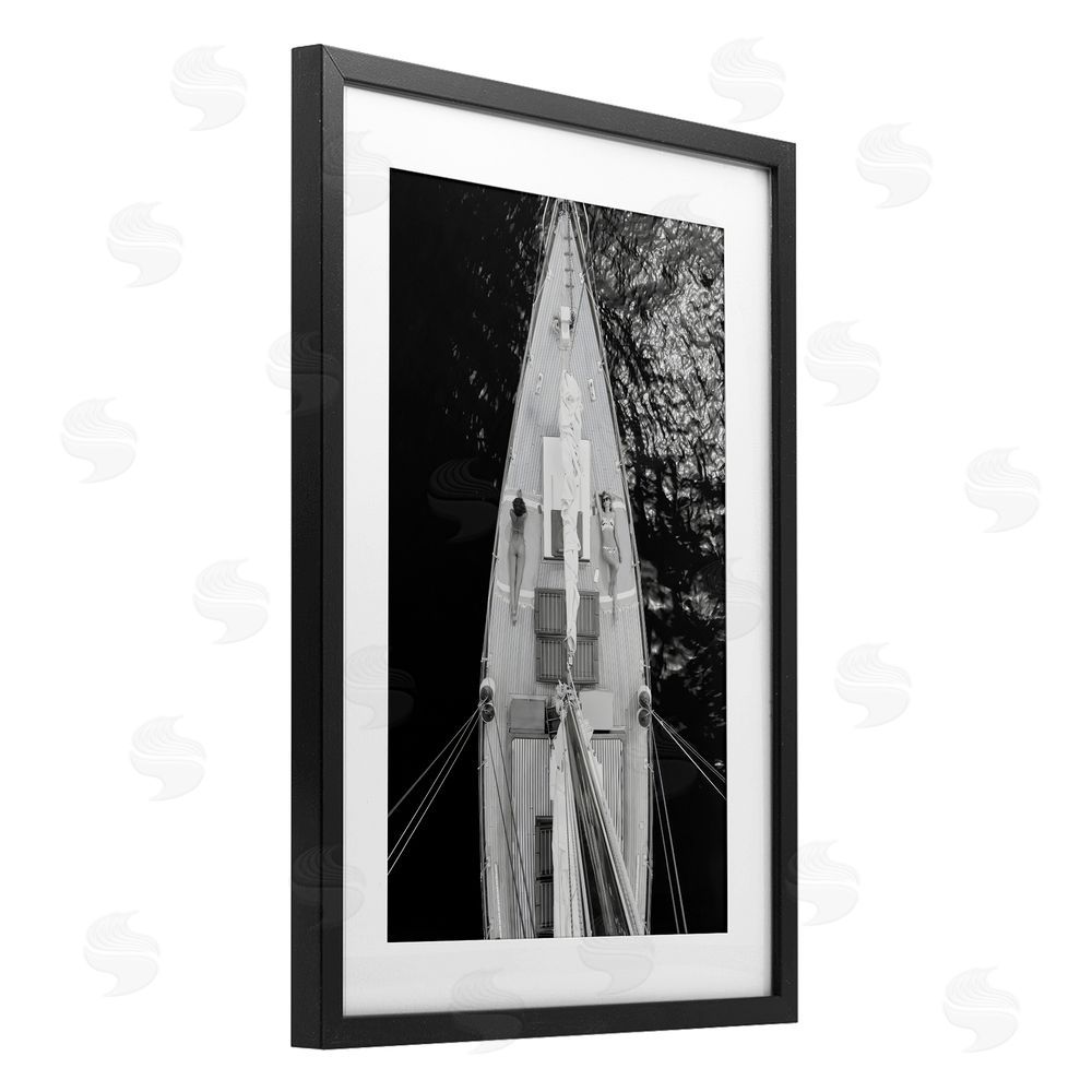 LSR Design Studio Sailboat Dream Aerial View Black Framed Print Under Glass Art