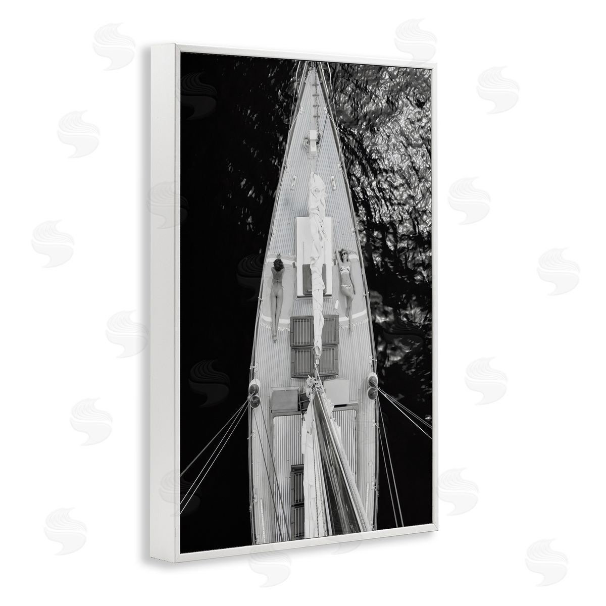 LSR Design Studio Sailboat Dream Aerial View White Frame Giclee Art Print