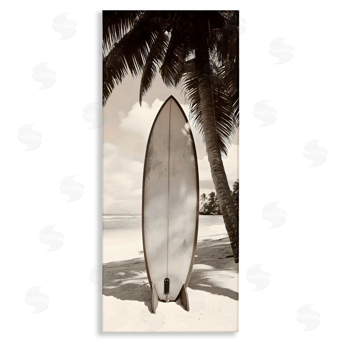 LSR Design Studio Monochrome Surf Paradise Canvas Wall Art Print