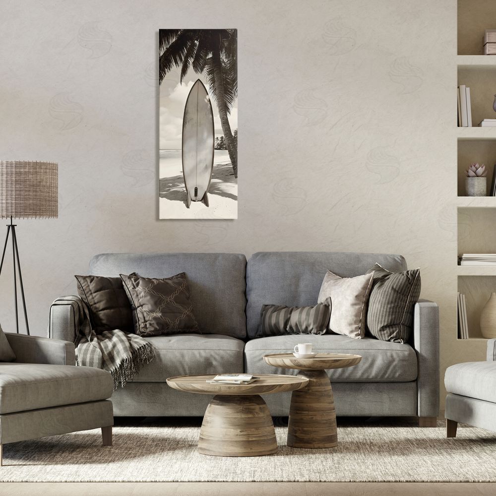 LSR Design Studio Monochrome Surf Paradise Printed Wall Art in Room