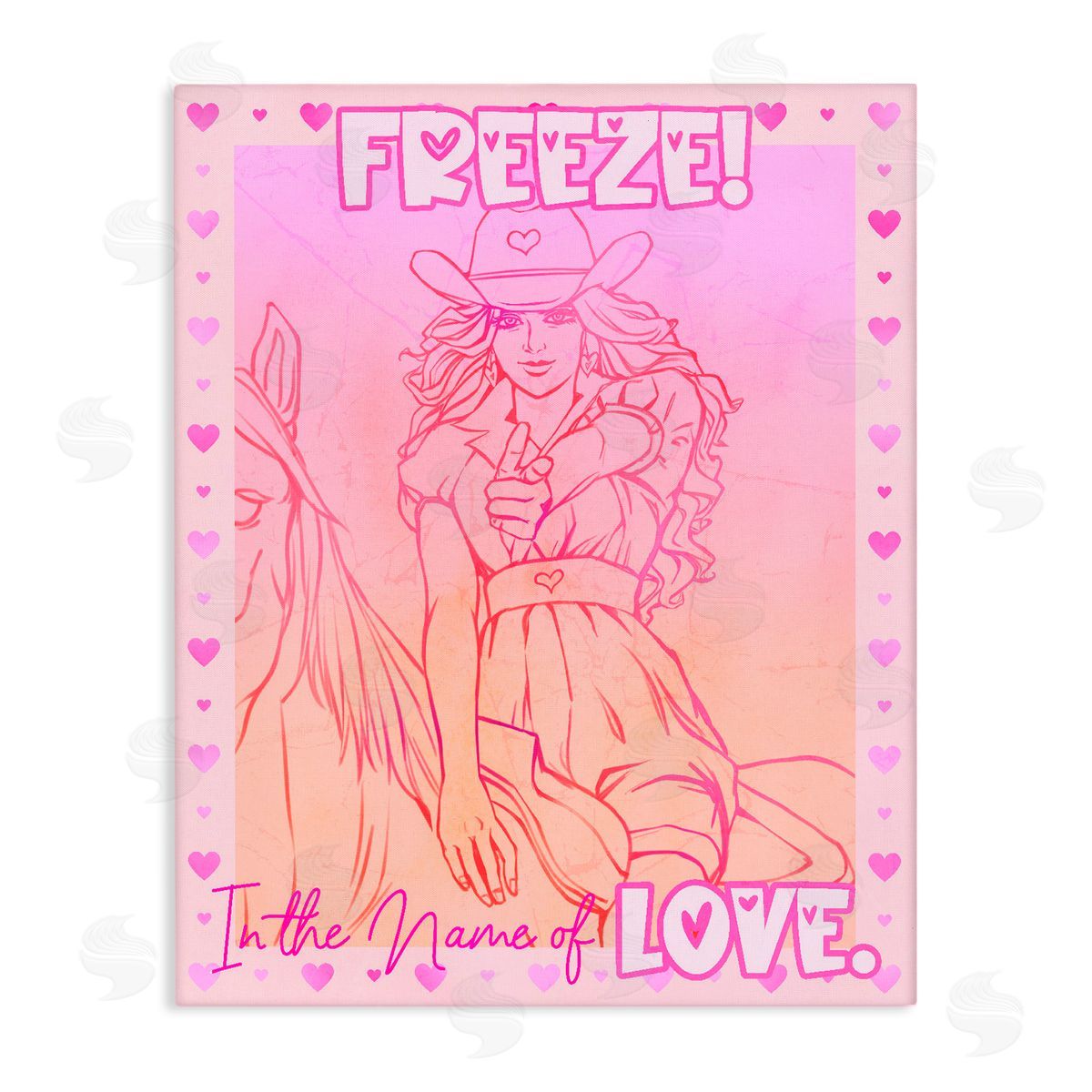 Ziwei Li Freeze Name Of Love Cowgirl Canvas Wall Art Print