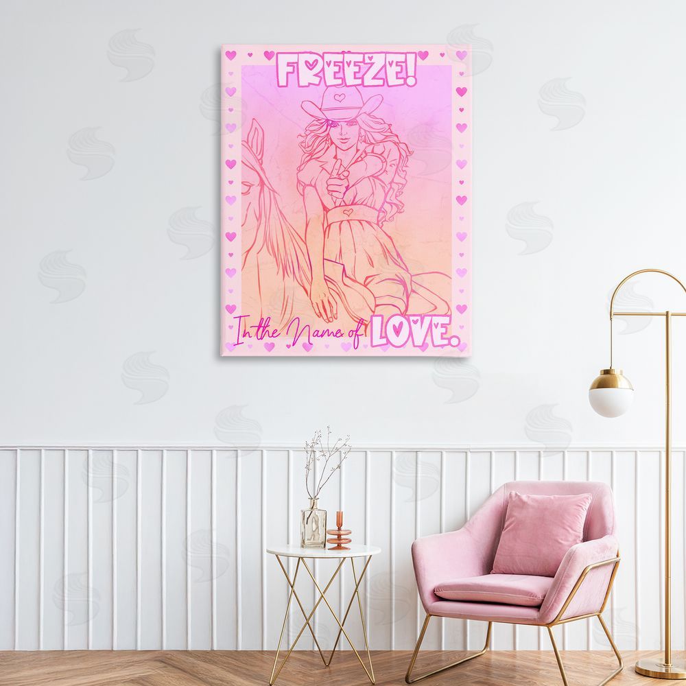 Ziwei Li Freeze Name Of Love Cowgirl Printed Wall Art in Room
