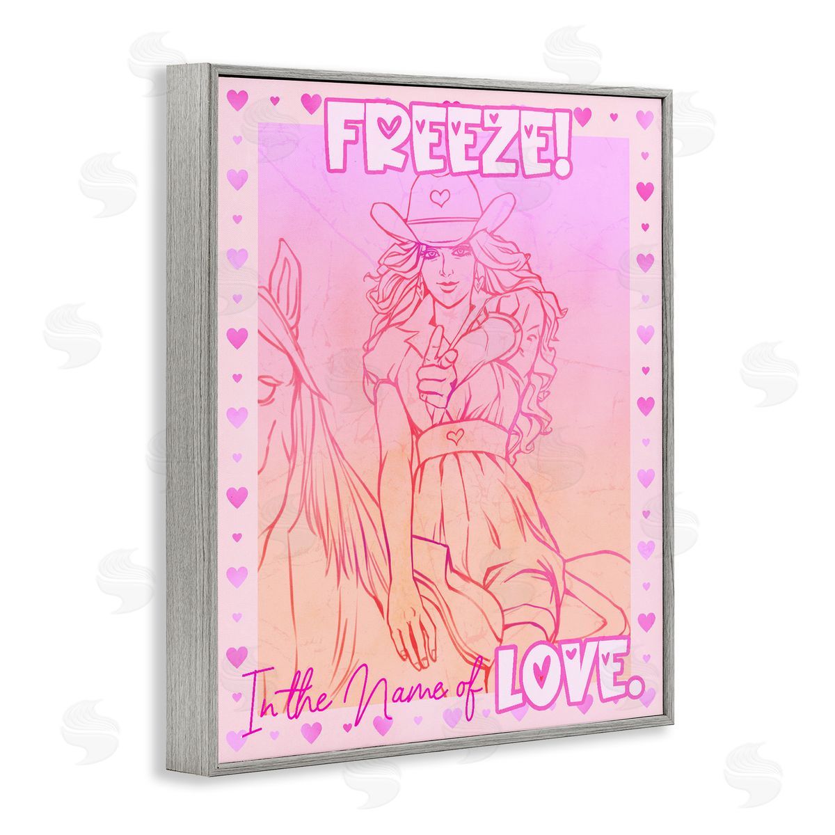 Ziwei Li Freeze Name Of Love Cowgirl Gray Framed Giclee Art Print