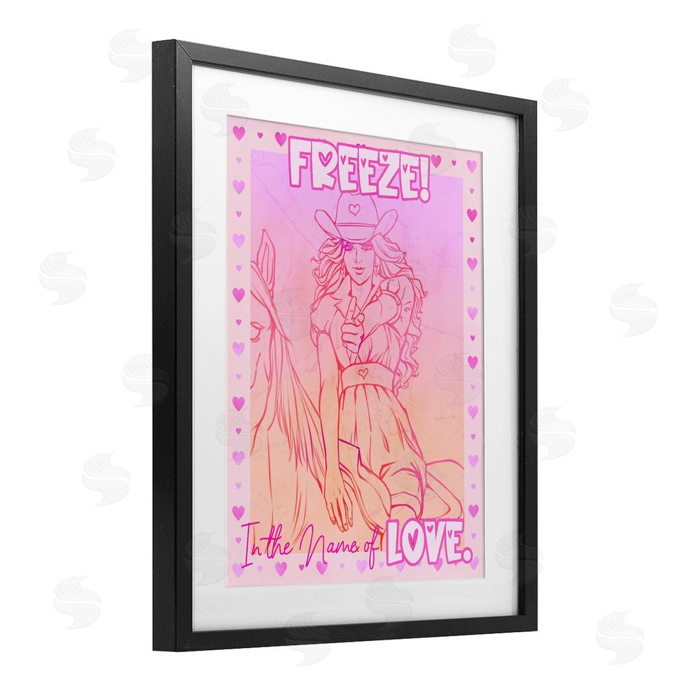 Ziwei Li Freeze Name Of Love Cowgirl Black Framed Print Under Glass Art
