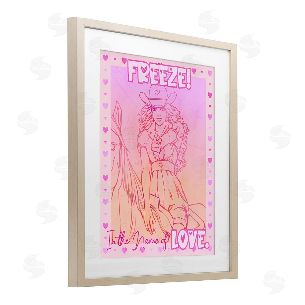Ziwei Li Freeze Name Of Love Cowgirl Birch Framed Print Under Glass Art