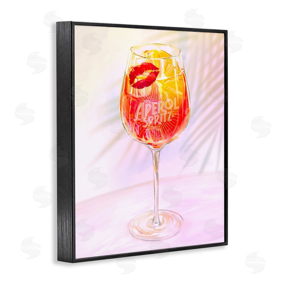Ziwei Li Retro & Tropical Aperol Spritz Black Framed Giclee Art Print
