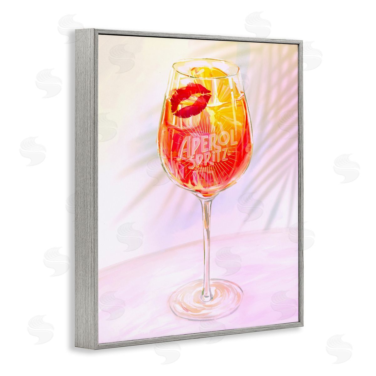 Ziwei Li Retro & Tropical Aperol Spritz Gray Framed Giclee Art Print
