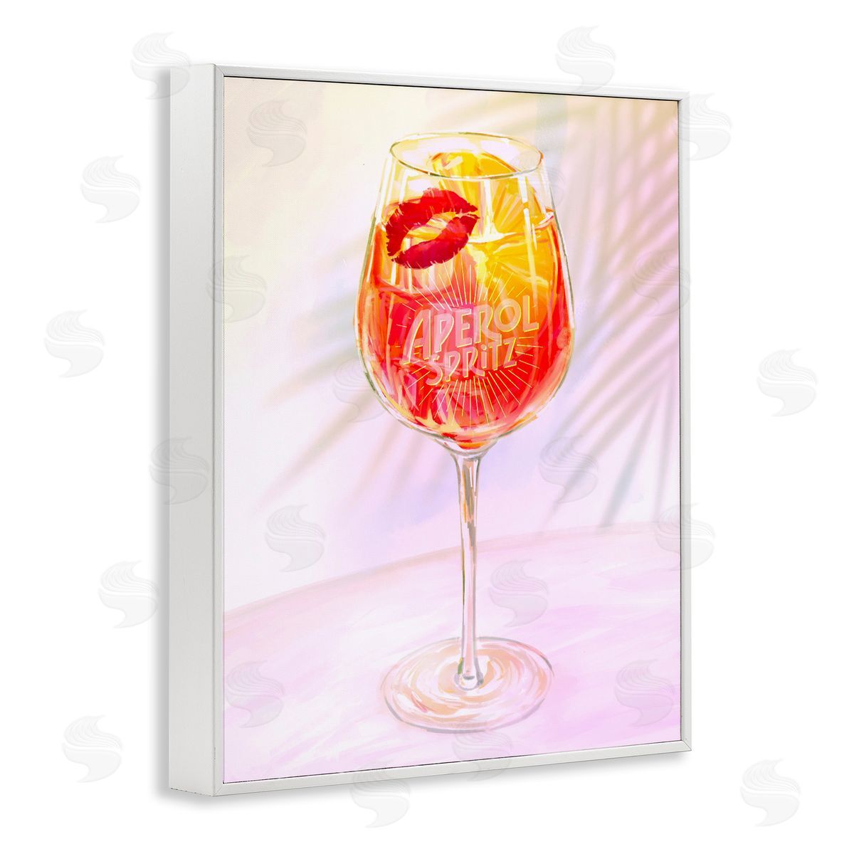 Ziwei Li Retro & Tropical Aperol Spritz White Frame Giclee Art Print