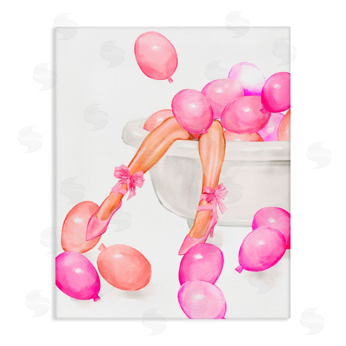 Ziwei Li Balloon Bath with Glam Heels Canvas Wall Art Print