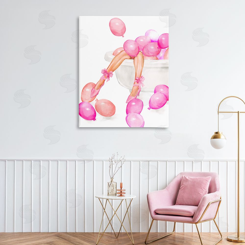 Ziwei Li Balloon Bath with Glam Heels Printed Wall Art in Room