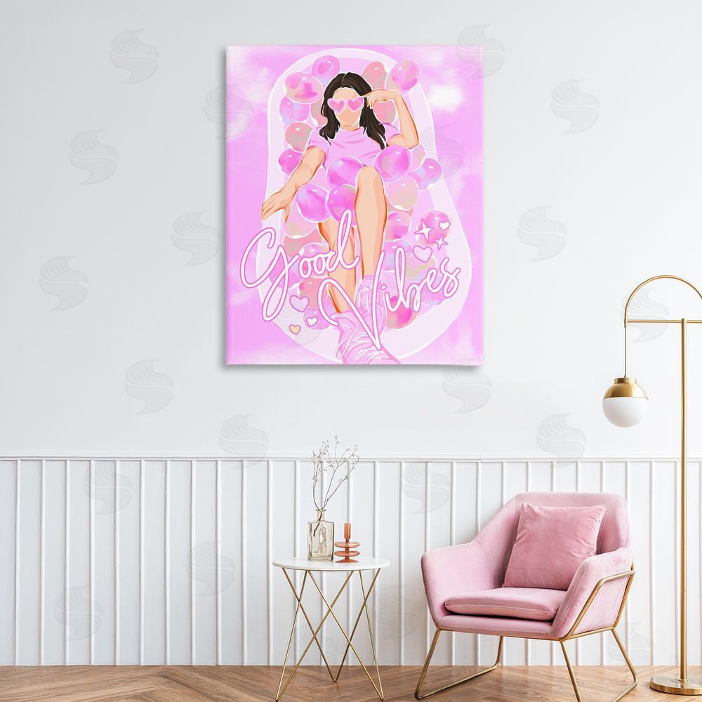 Ziwei Li Good Vibes Glam Bath Printed Wall Art in Room