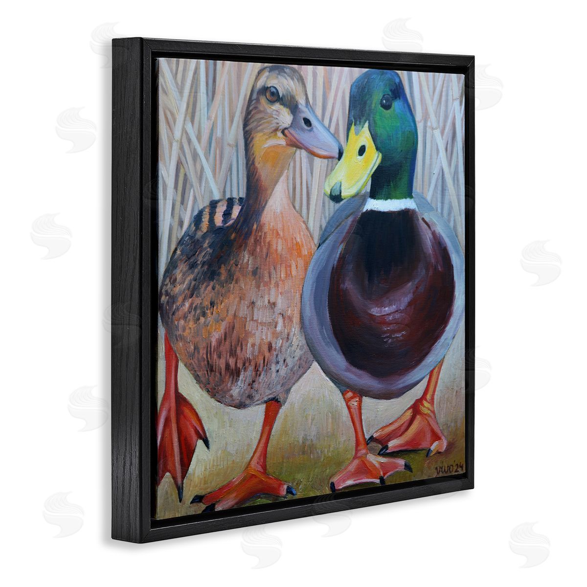 Violeta Vollmer Mallard & Brown Ducks Canvas Wall Art Print