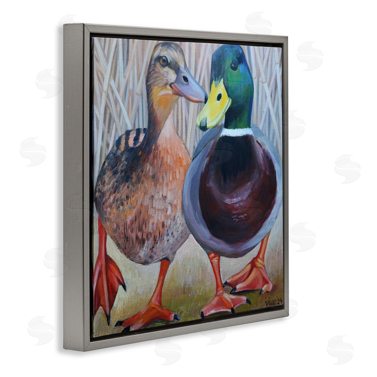 Violeta Vollmer Mallard & Brown Ducks Canvas Wall Art Print