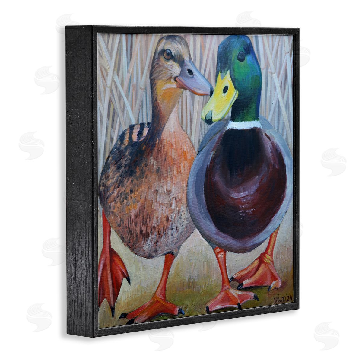 Violeta Vollmer Mallard & Brown Ducks Canvas Wall Art Print