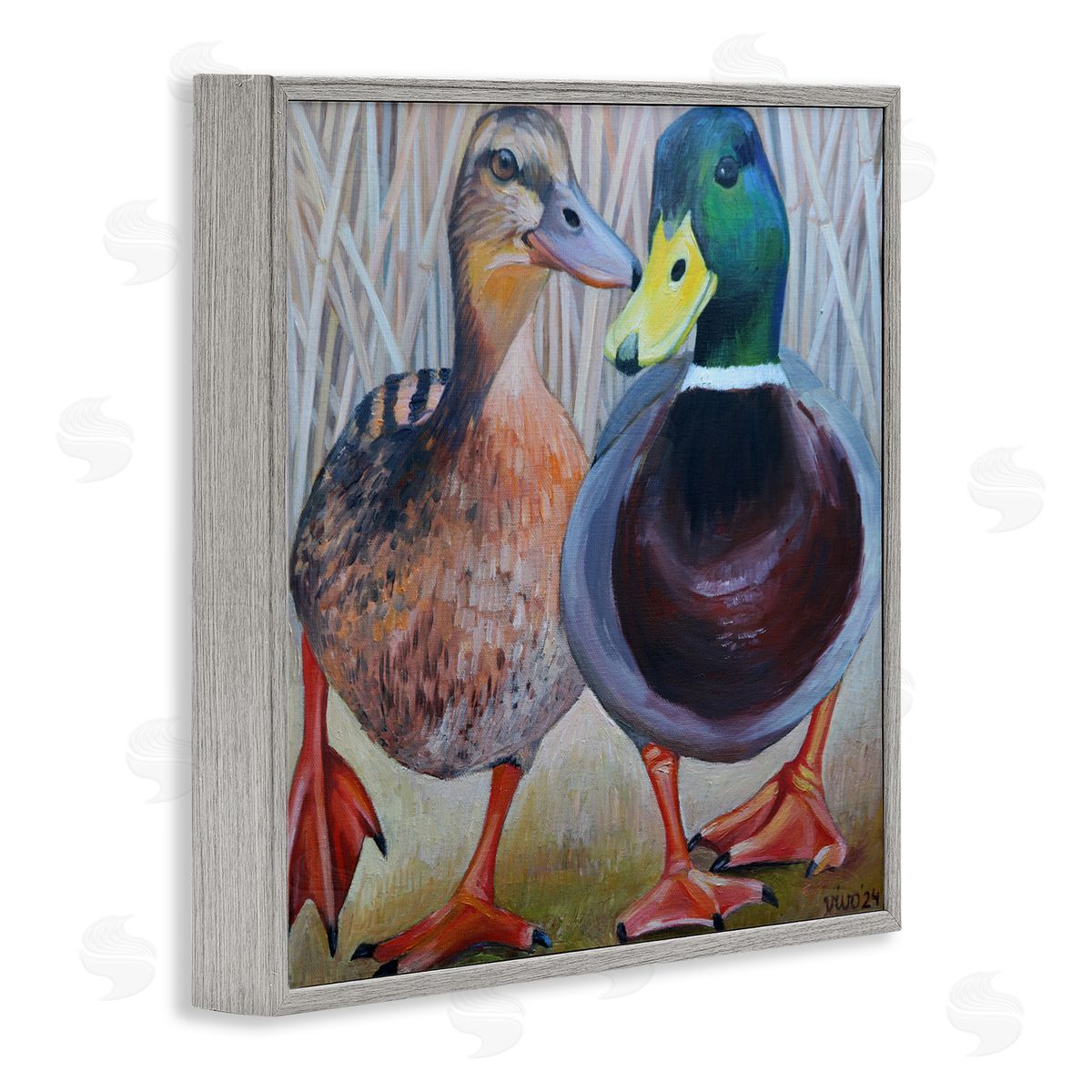 Violeta Vollmer Mallard & Brown Ducks Canvas Wall Art Print