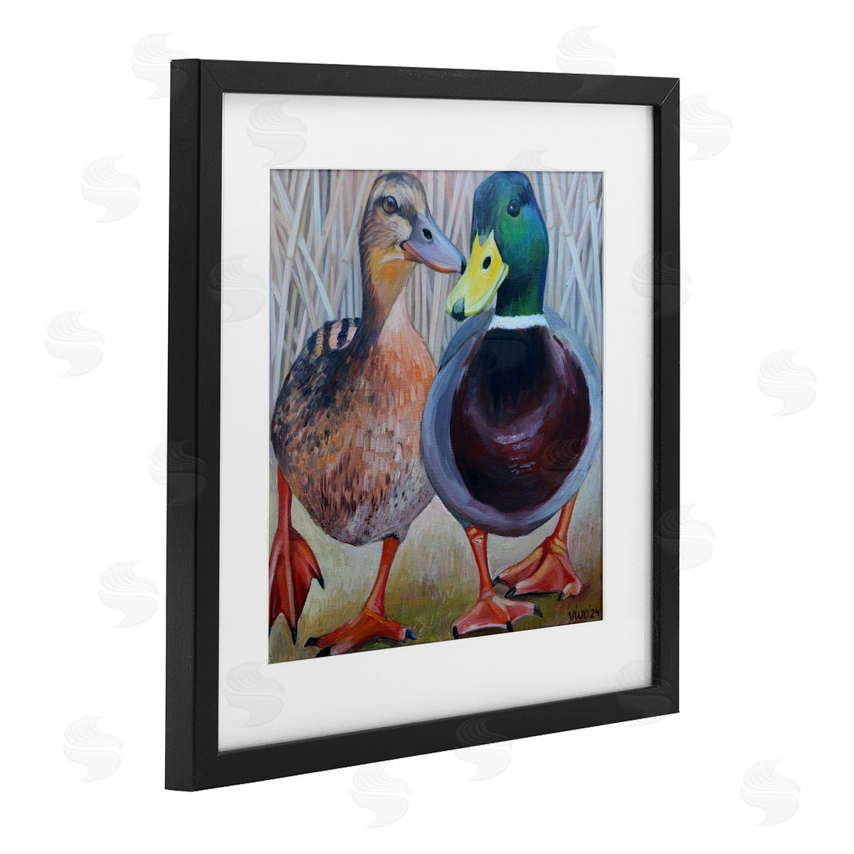 Violeta Vollmer Mallard & Brown Ducks Canvas Wall Art Print