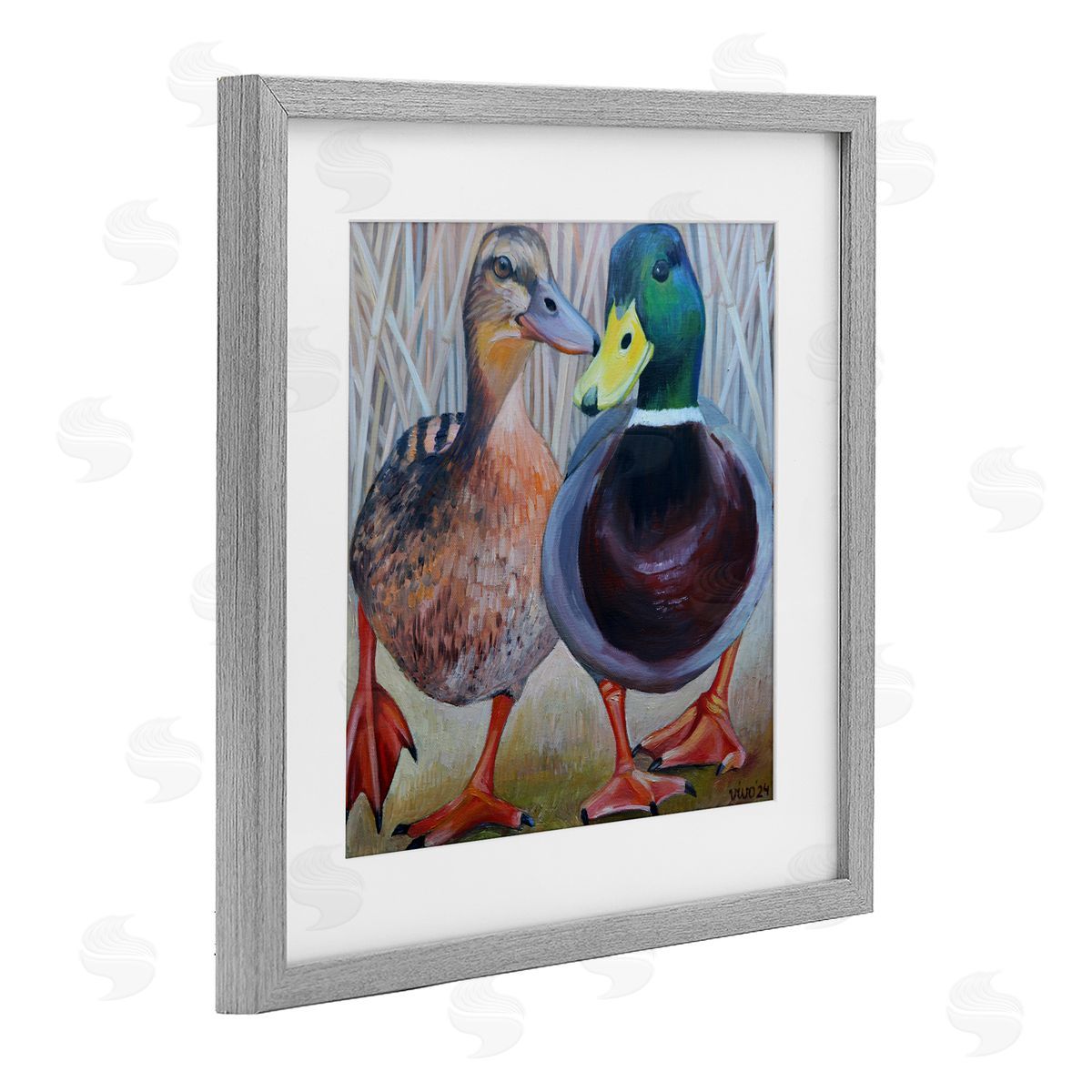 Violeta Vollmer Mallard & Brown Ducks Canvas Wall Art Print