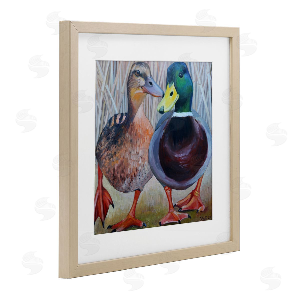 Violeta Vollmer Mallard & Brown Ducks Canvas Wall Art Print