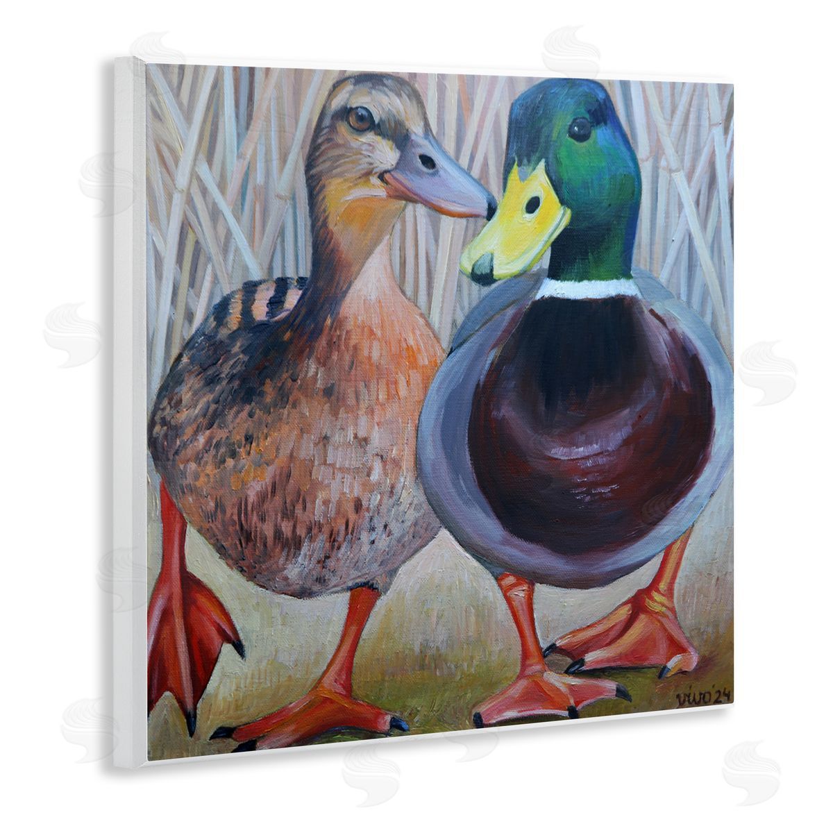 Violeta Vollmer Mallard & Brown Ducks Canvas Wall Art Print