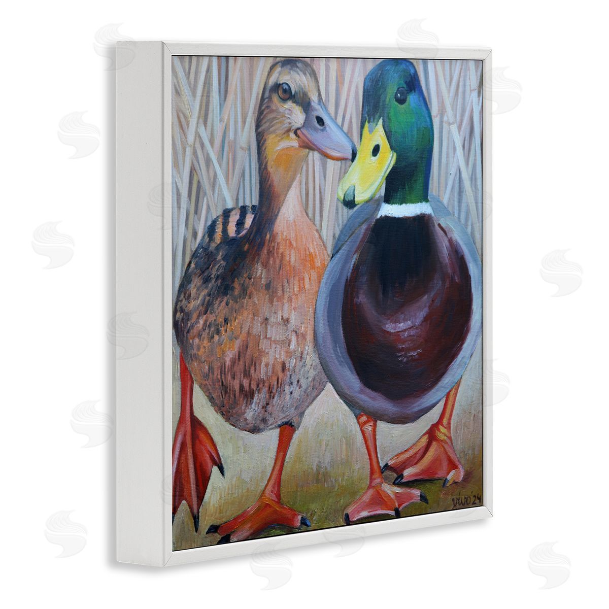 Violeta Vollmer Mallard & Brown Ducks Canvas Wall Art Print
