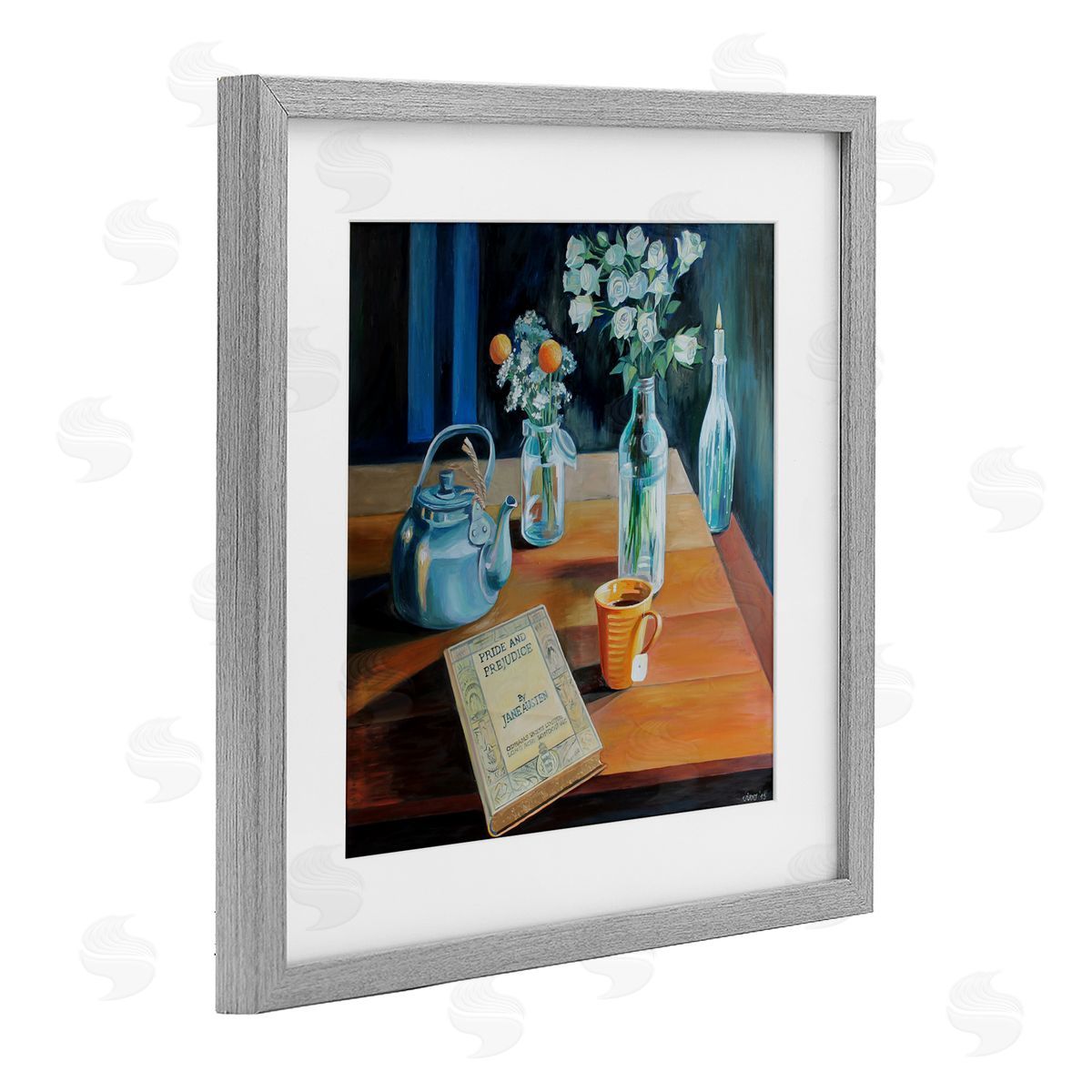 Violeta Vollmer Teapot & Book Still Life Canvas Wall Art Print