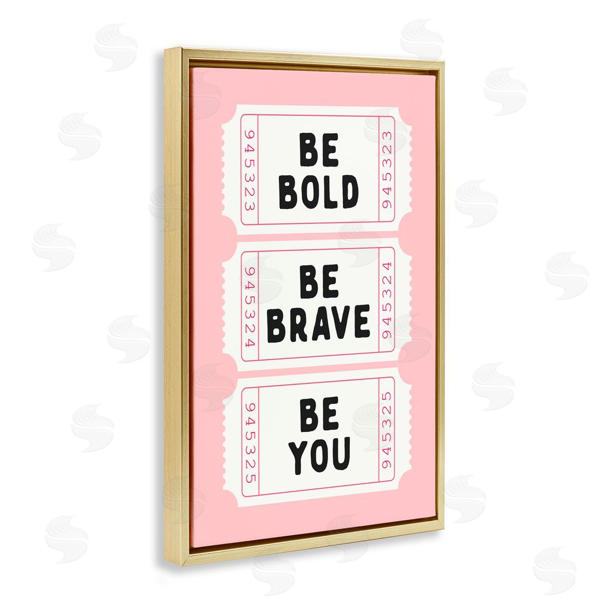 Lettered and Lined Be You Uplifting Tickets Gold Floating Frame Canvas Art Print