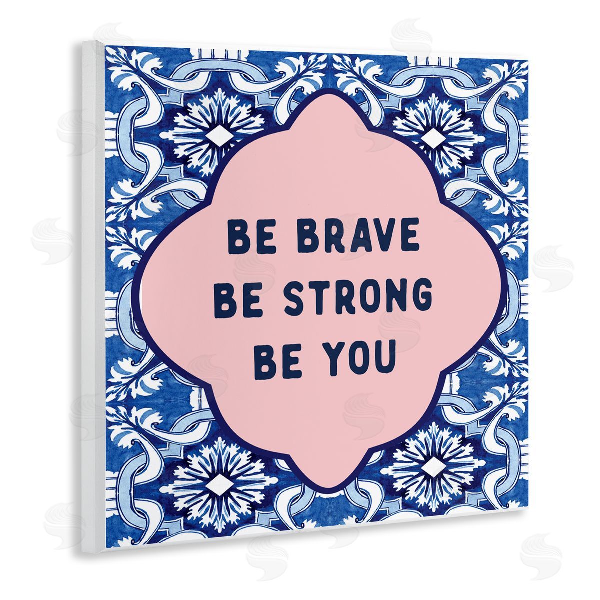 Lettered and Lined Be You on Boho Pattern Wall Plaque Art Print