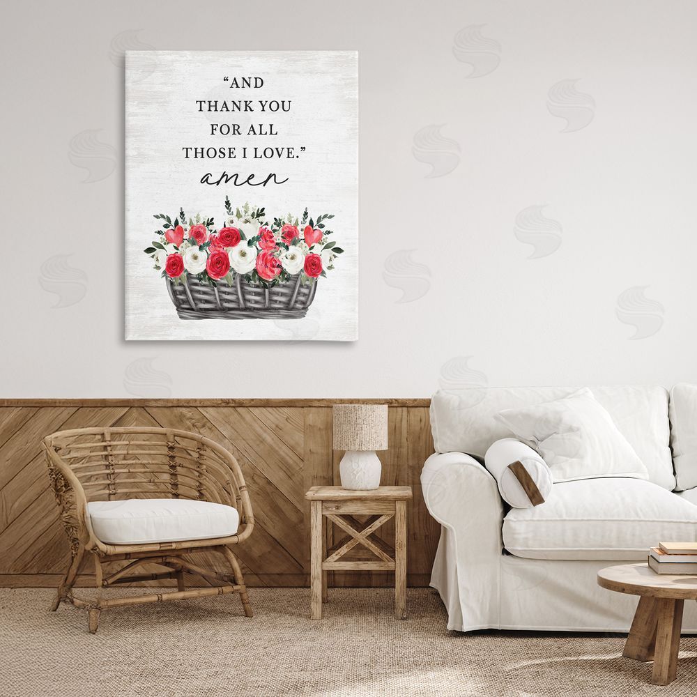 Lettered and Lined Thank You For Those I Love Prayer Printed Wall Art in Room