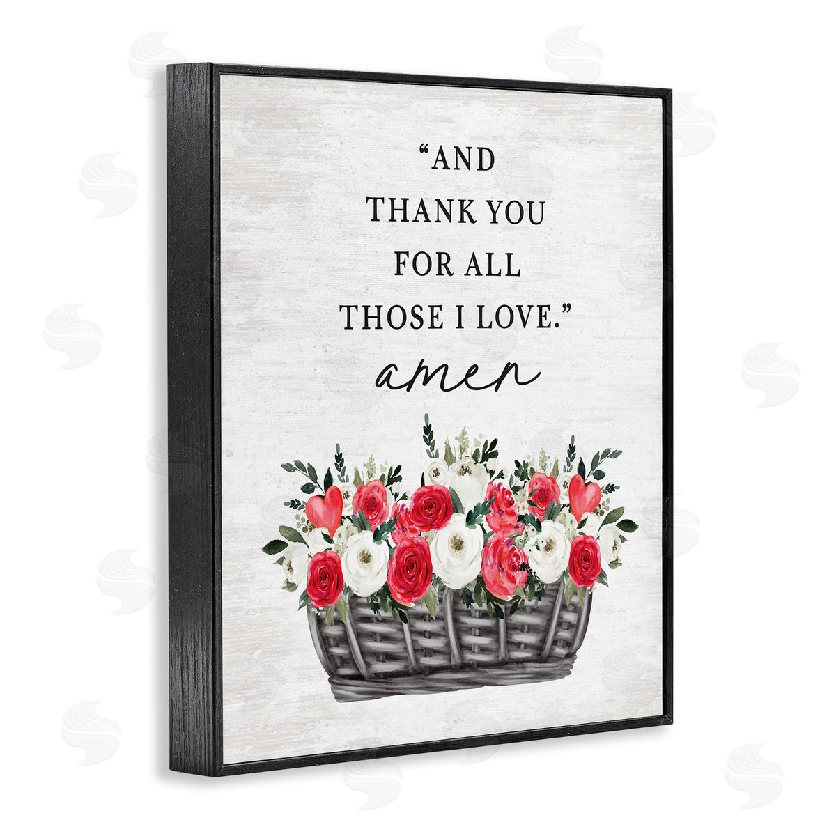 Lettered and Lined Thank You For Those I Love Prayer Black Framed Giclee Art Print