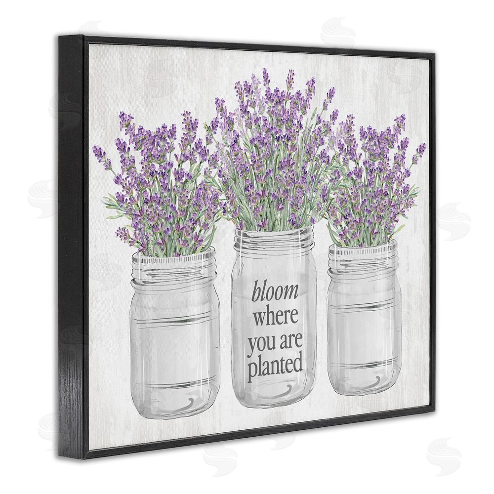 Lettered and Lined Where You're Planted Rustic Black Framed Giclee Wall Art Print