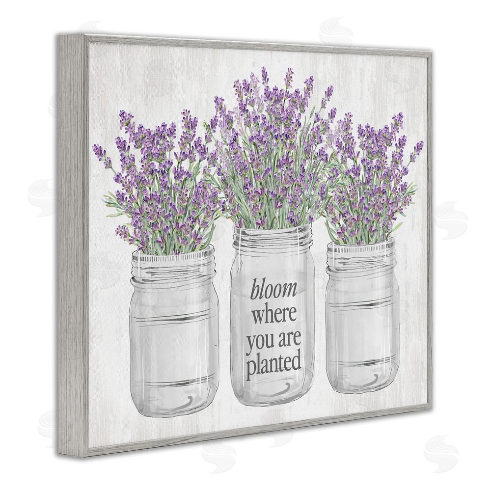 Lettered and Lined Where You're Planted Rustic Gray Framed Giclee Wall Art Print