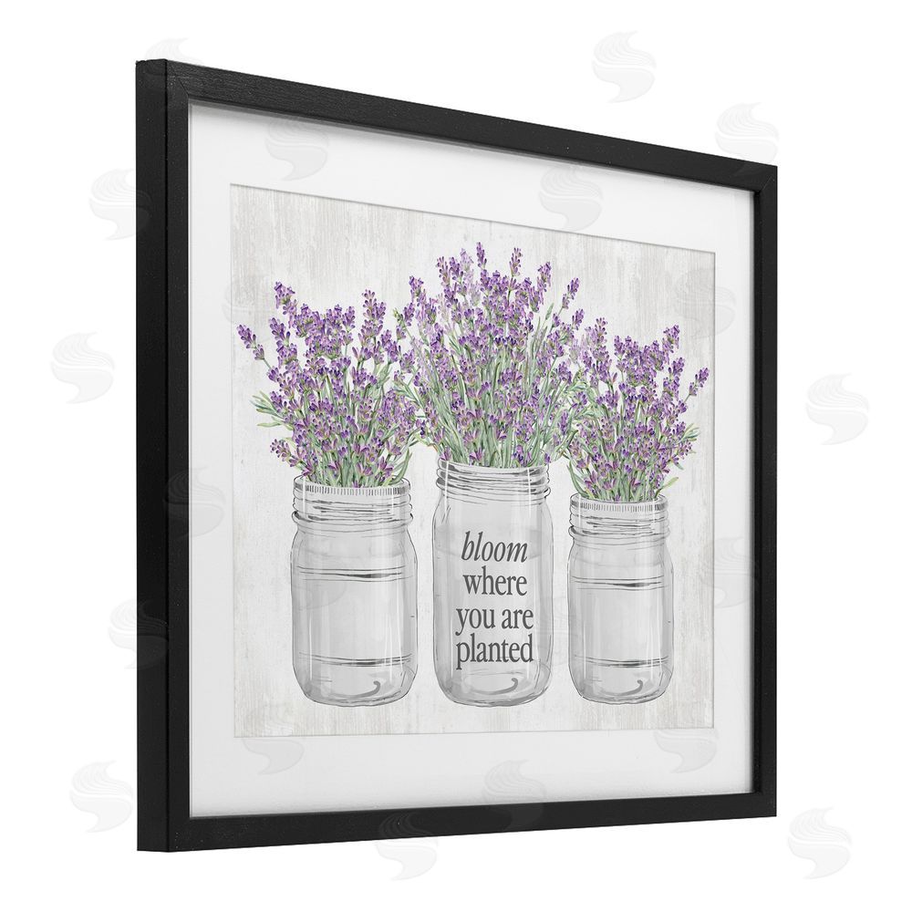 Lettered and Lined Where You're Planted Rustic Black Framed Print Under Glass with White Mat Wall Art