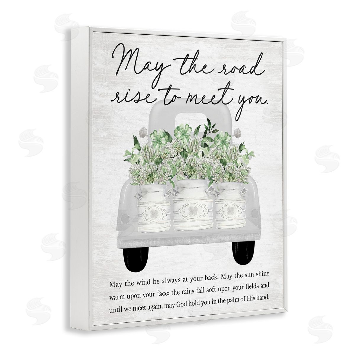 Lettered and Lined May Road Rise To Meet You White Frame Giclee Art Print