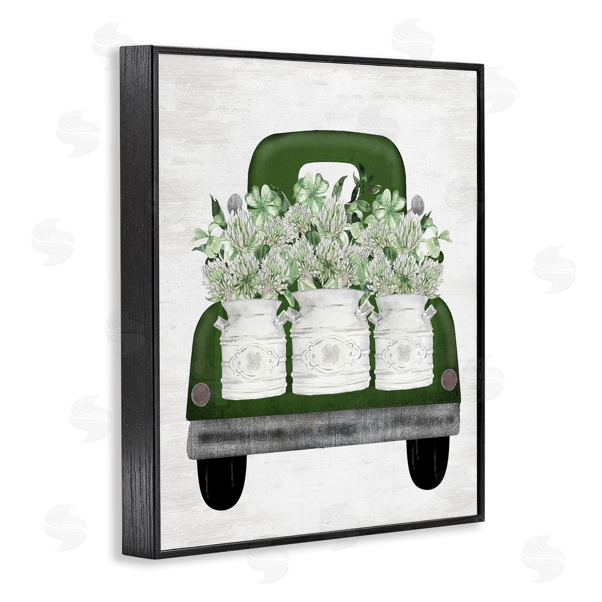 Lettered and Lined Spring Shamrock Assortments Truck Black Framed Giclee Art Print