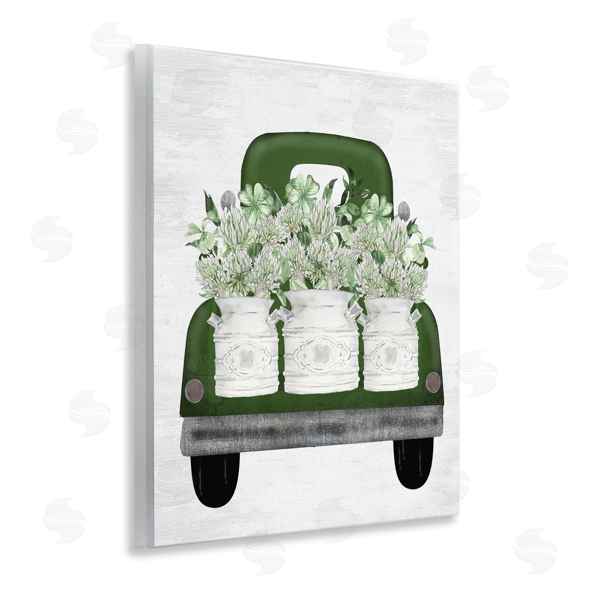 Lettered and Lined Spring Shamrock Assortments Truck Wall Plaque Art Print