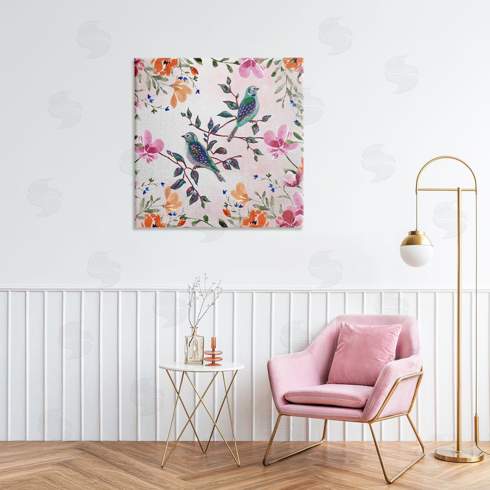 Adonna Ebrahimi Two Birds & Country Florals Printed Wall Art in Room