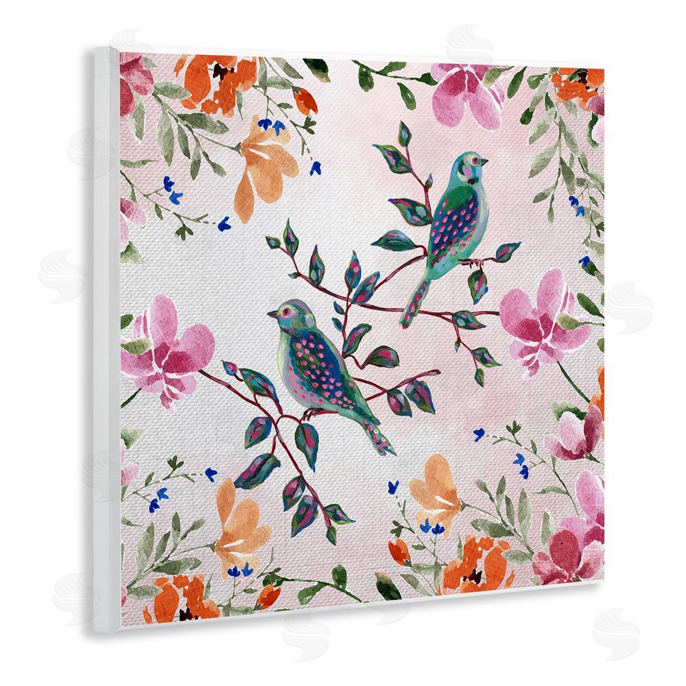 Adonna Ebrahimi Two Birds & Country Florals Wall Plaque Art Print