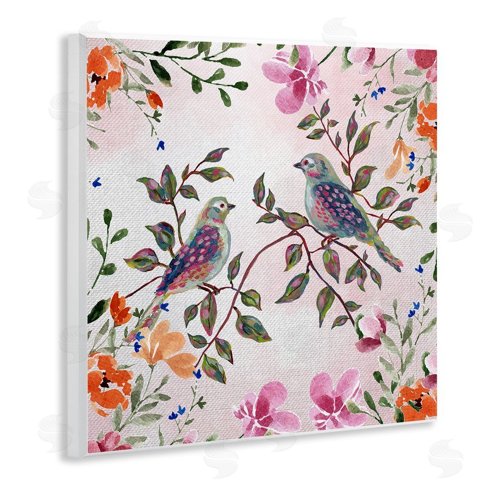 Adonna Ebrahimi Two Birds with Florals Wall Plaque Art Print