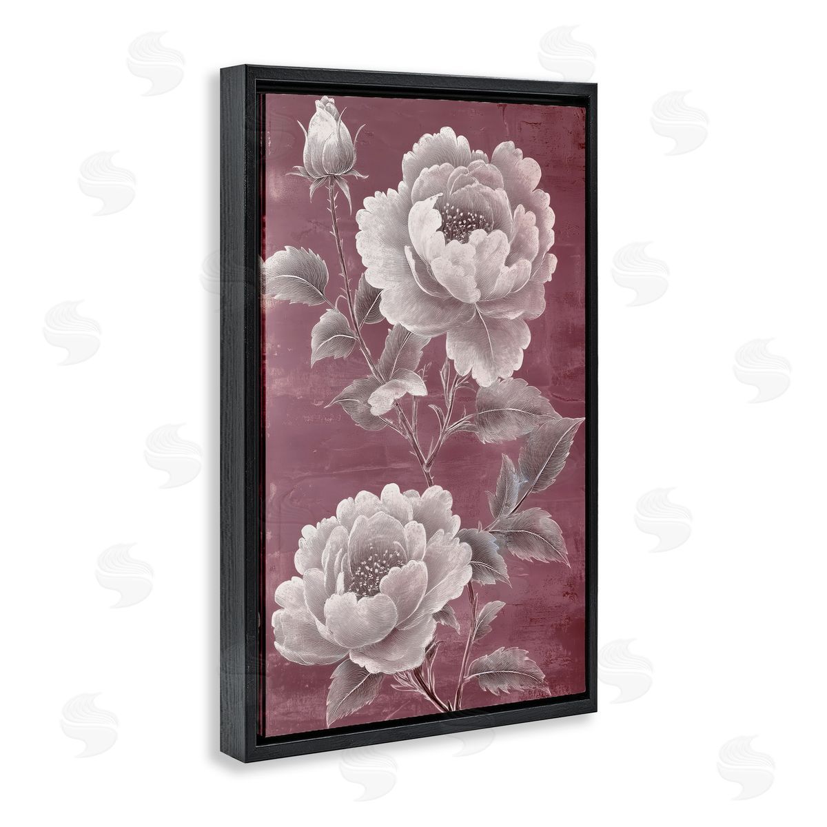 Annabelle Hall Chambermaid Rose Blossoms Black Floating Frame Canvas Wall Art Print