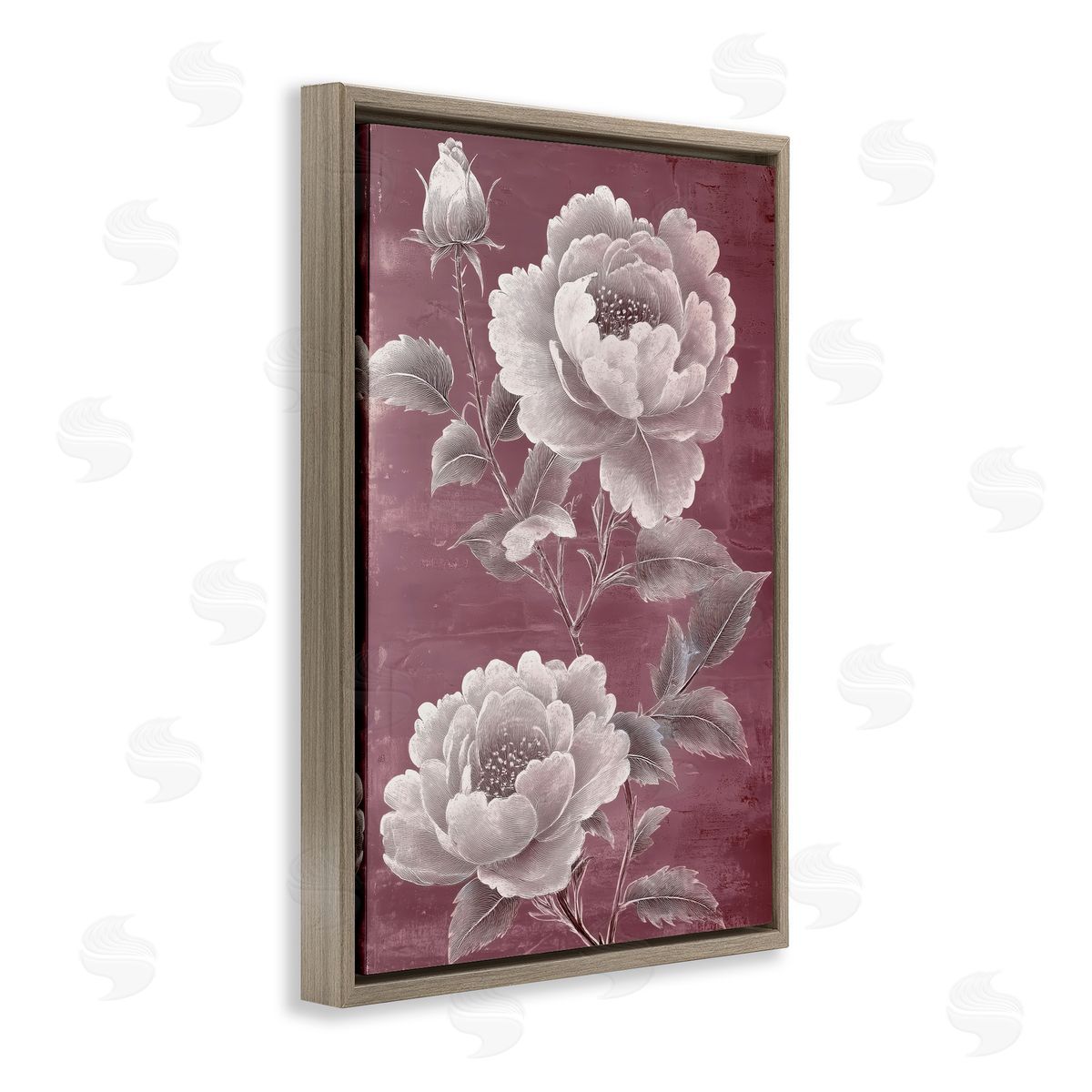Annabelle Hall Chambermaid Rose Blossoms Brown Floating Frame Canvas Art Print